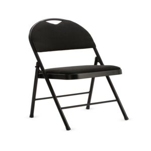 Micasa Elegant and Modern Design Armless Padded Foldable Chair with Non-Slip Feet Black